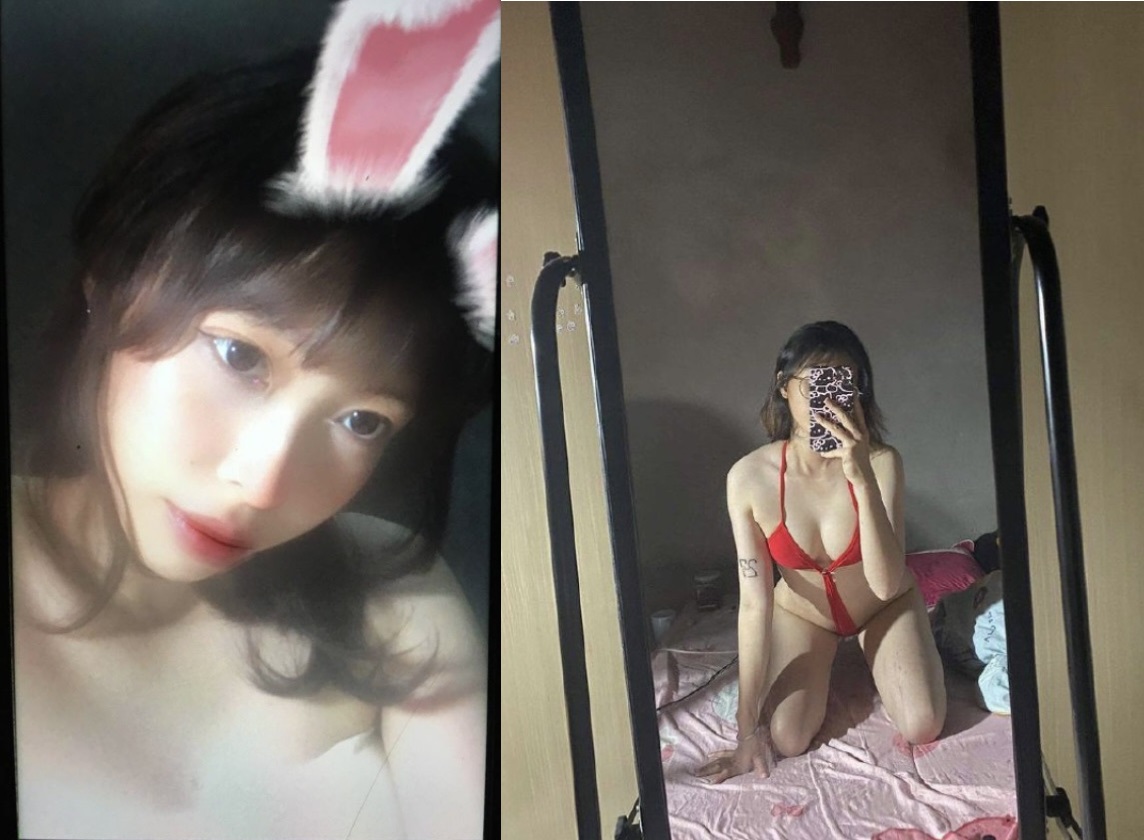 Em người yêu mê mặc quần lọt khe đỏ dâm đãng quyến rũ.